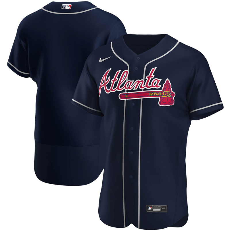 2020 MLB Men Atlanta Braves Nike Navy Alternate 2020 Authentic Official Team Jersey 1